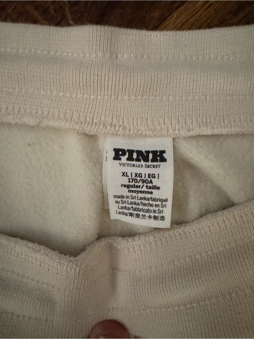 VS PINK Cream Wide-Leg Sweatpants for women - Picture 7 of 7